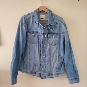 Universal Thread Light Blue Embroidered Denim Jacket